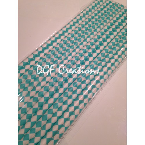 Diamond Aqua Paper Straw click on image to view different color option